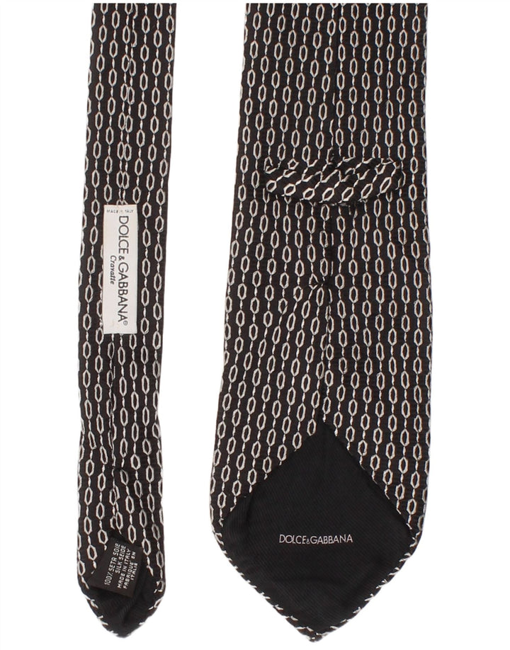 Dolce & Gabbana Herren-Krawatte, Einheitsgröße, schwarz, geometrisch, Seide, klassisch