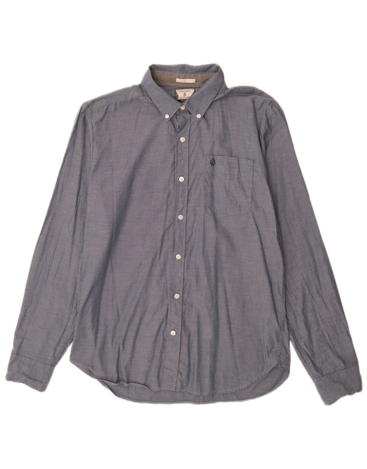 Volcom Herren-Hemd mit klassischer Passform, mittelblaue Baumwolle