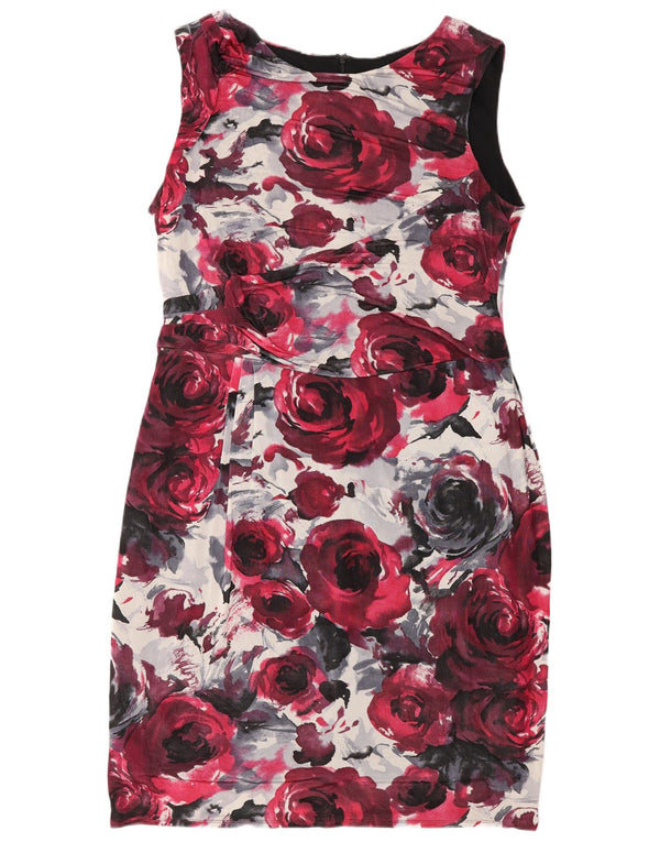 Phase Eight Damen Etuikleid UK 18 XL Burgunderrot geblümte Viskose