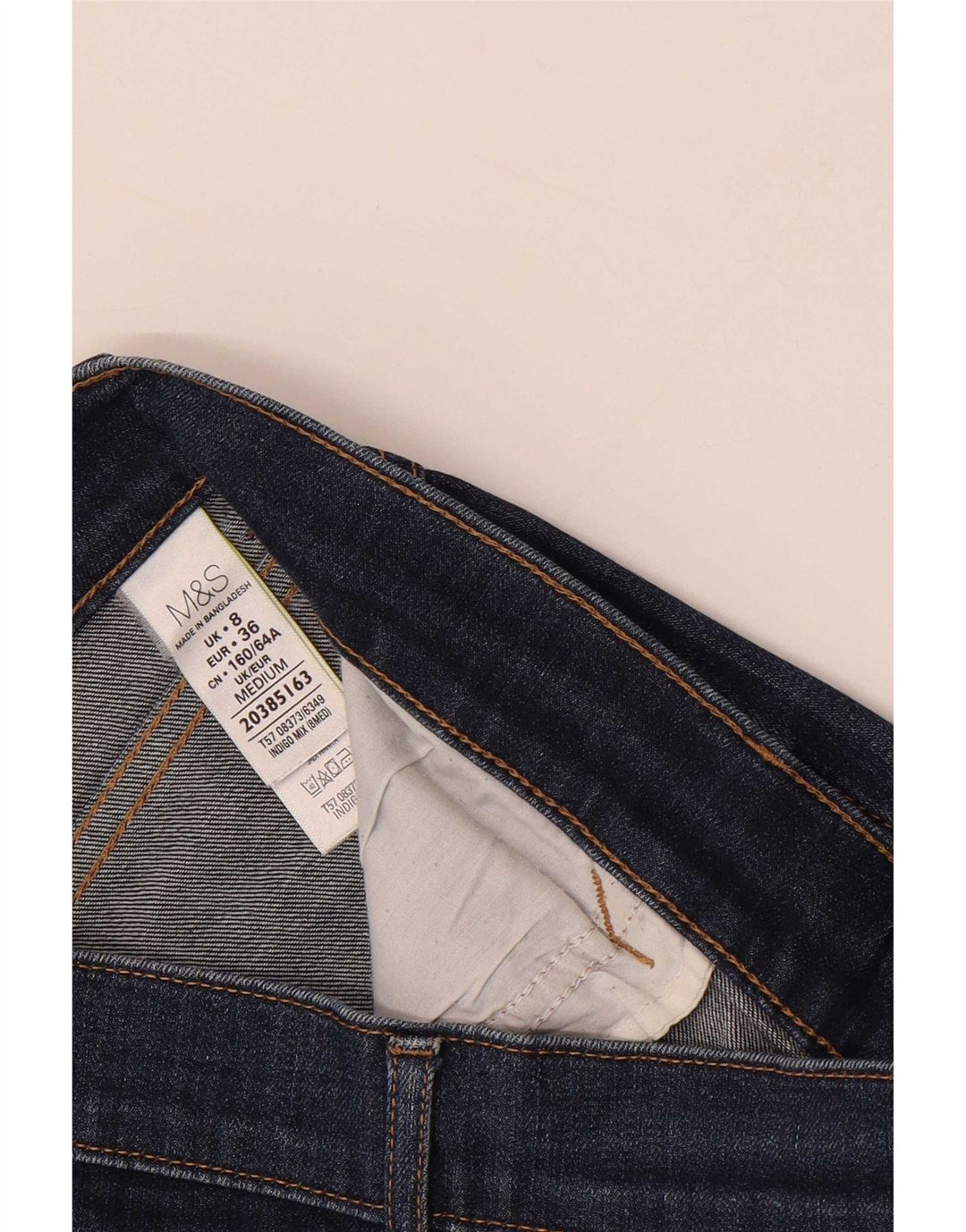 Marks & Spencer Damen Bootcut Jeans UK 8 Small W28 L28 Marineblaue Baumwolle