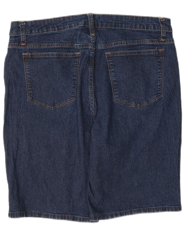 Lee Damen Riders Mid Rise Bermuda Denim Shorts US 14 XL W34 Blaue Baumwolle