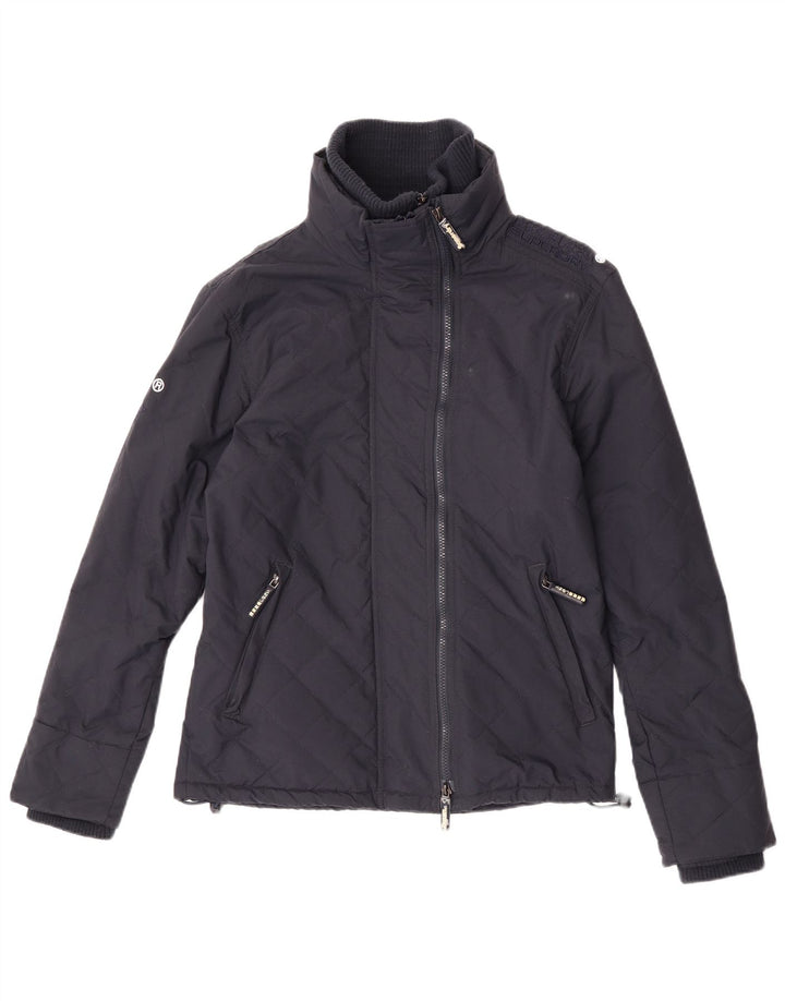 Superdry Herren Stepp-Windbreaker-Jacke, UK 38, mittelmarineblaues Nylon