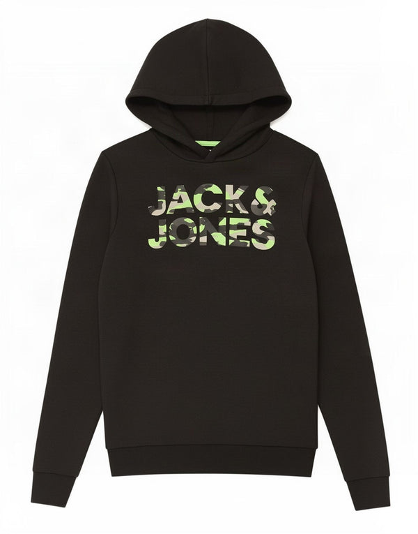 Jack & Jones Kapuzenpullover für Jungen, 13–14 Jahre, schwarze Baumwolle