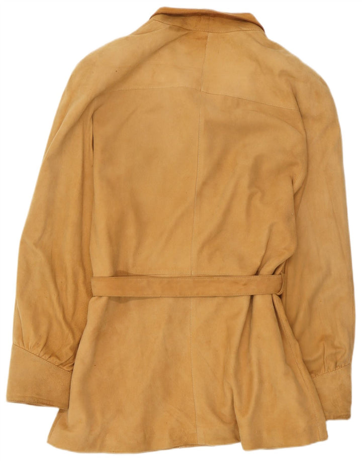Vintage Damen Wildlederjacke IT 44 Medium Beige