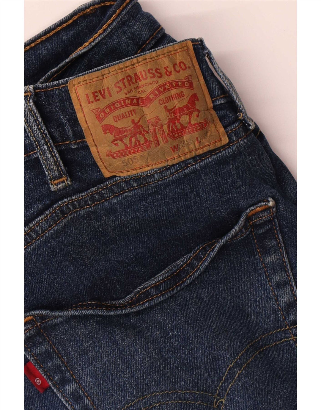 Levi's Herren 505 Straight Jeans W38 L32 Marineblaue Baumwolle