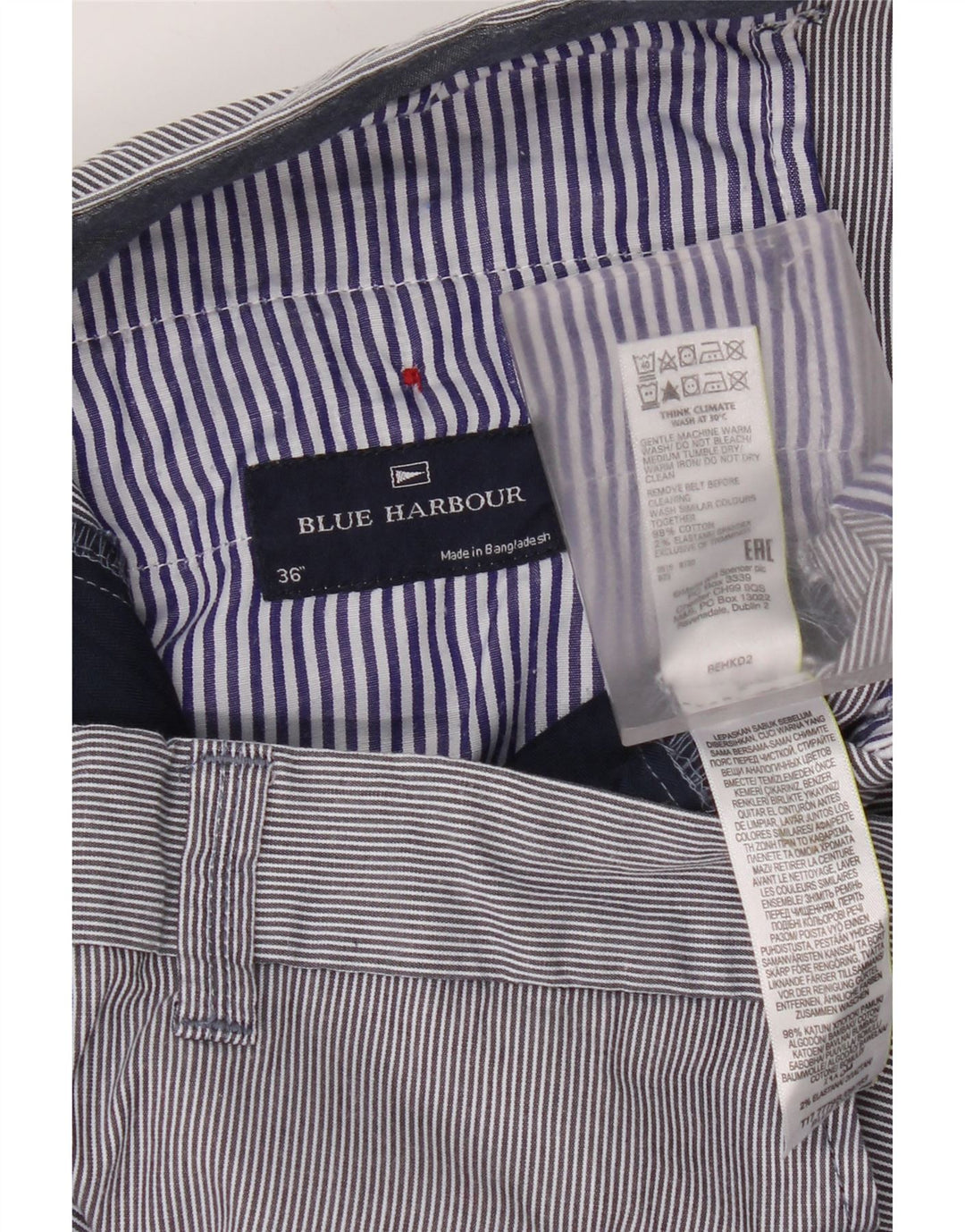Marks & Spencer Herren Blue Harbor Chino Shorts W36 Large Marineblau
