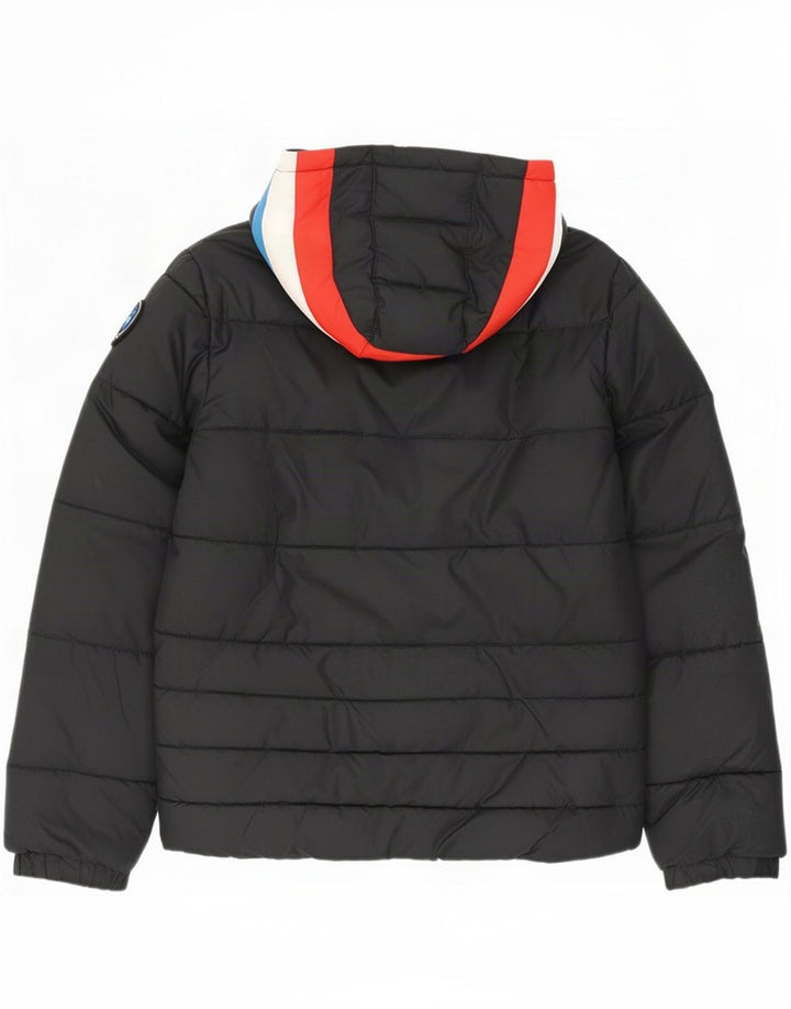 Levi's wattierte Jungenjacke mit Kapuze, 15–16 Jahre, schwarzes Colourblock-Polyester