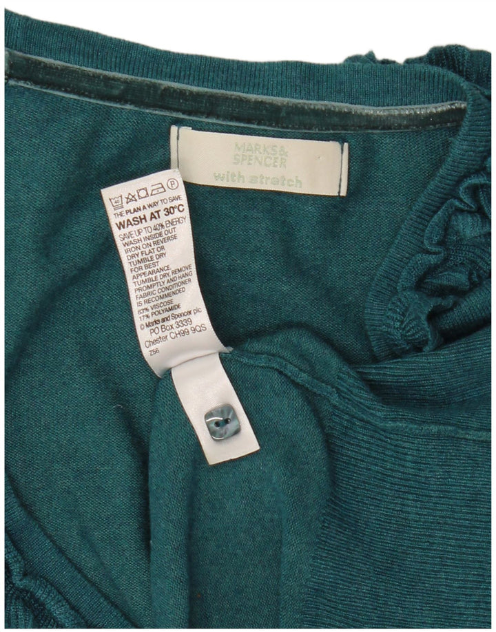 Marks & Spencer Damen Crop Cardigan Pullover UK 12 Mittelgrün