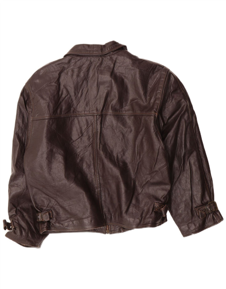VINTAGE Herren Lederjacke UK 42 XL Braunes Leder