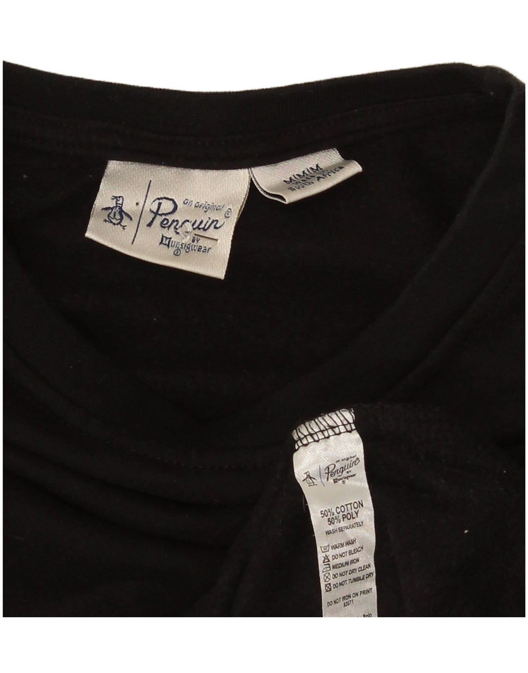 Penguin Herren-Sweatshirt, mittelgroß, schwarze Baumwolle