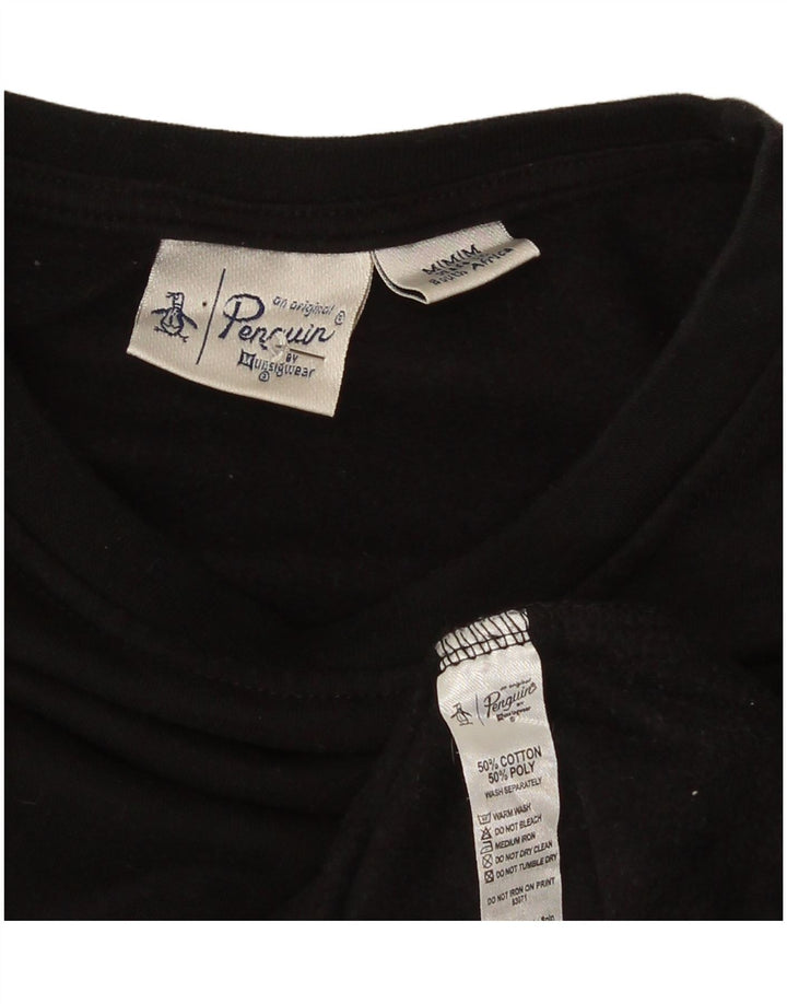 Penguin Herren-Sweatshirt, mittelgroß, schwarze Baumwolle