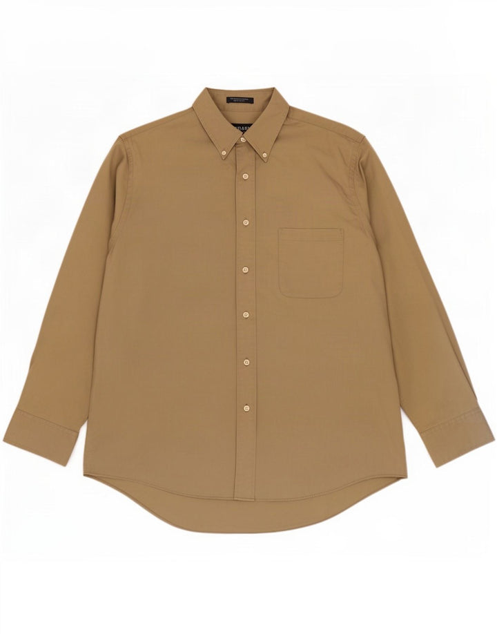 Chaps Herrenhemd Größe 17 1/2 XL Khaki Baumwolle