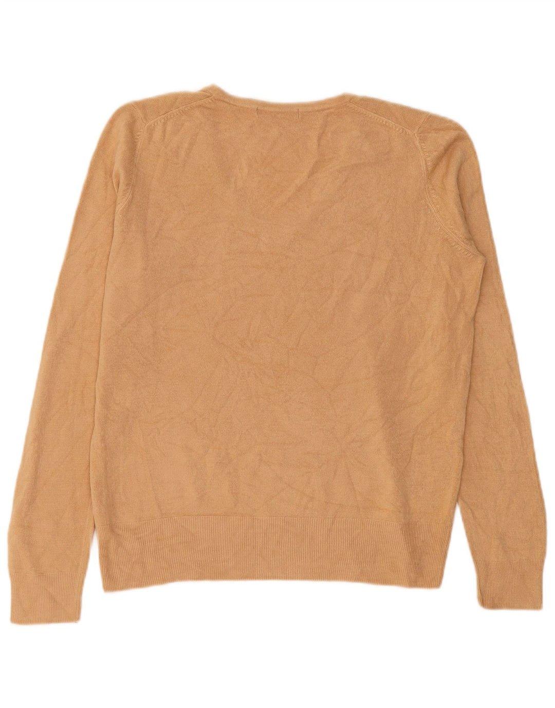 Marks & Spencer Damen-Pullover mit V-Ausschnitt, UK 12, Mittelbeige, Acryl