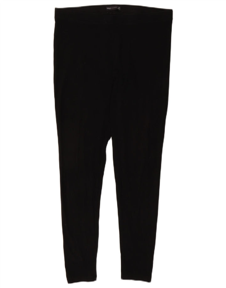 Marks & Spencer Damen Leggings UK 16 Große schwarze Baumwolle