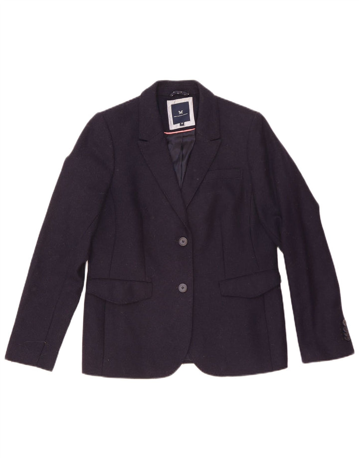 Crew Clothing Damen-Blazer mit 2 Knöpfen, UK 12, mittelmarineblaue Wolle