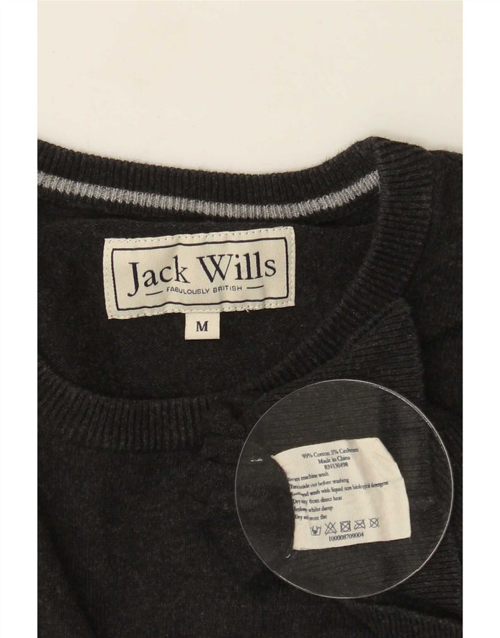 Jack Wills Herren-Pullover mit Rundhalsausschnitt aus mittelgrauer Baumwolle