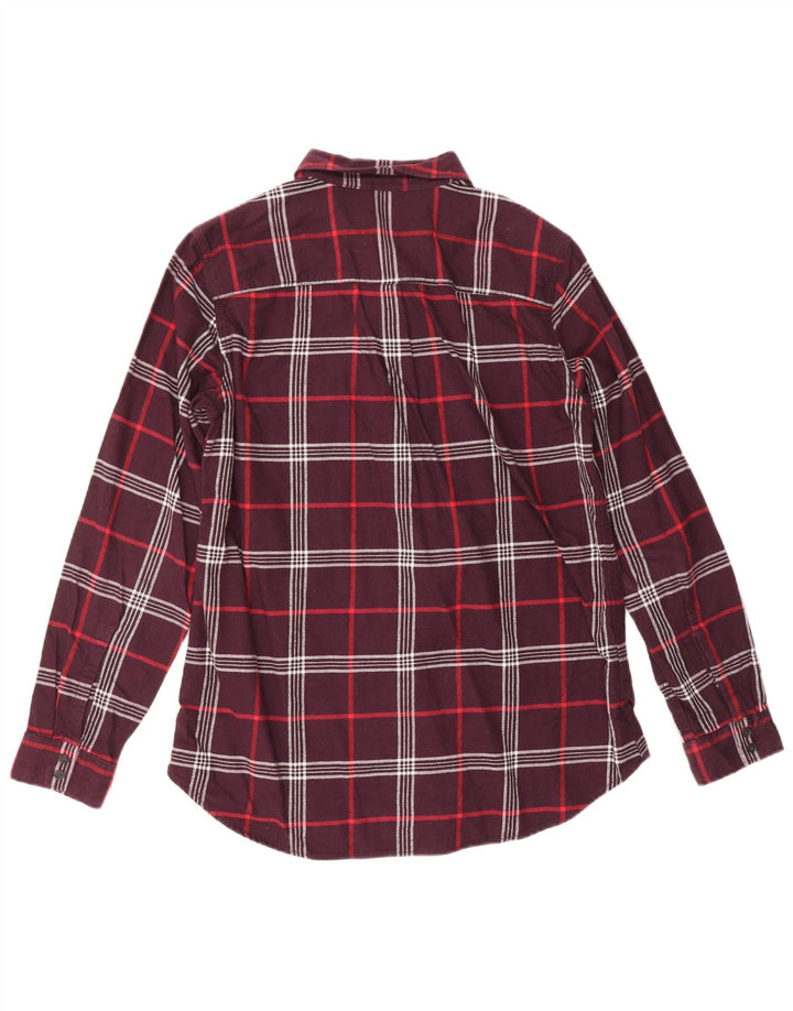 EDDIE BAUER Damen-Flanellhemd mit klassischer Passform, UK 14, mittleres Burgunderrot kariert