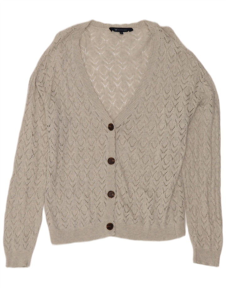 Crew Clothing Damen-Strickjacke in Übergröße, UK 12, mittelgraue Baumwolle