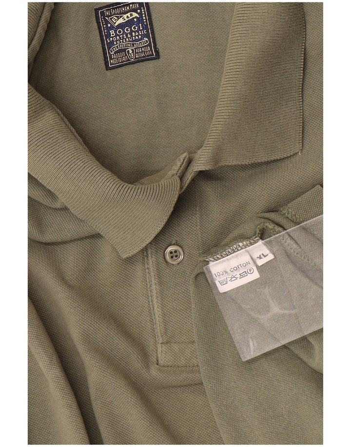 Boggi Herren Poloshirt XL Khaki Baumwolle