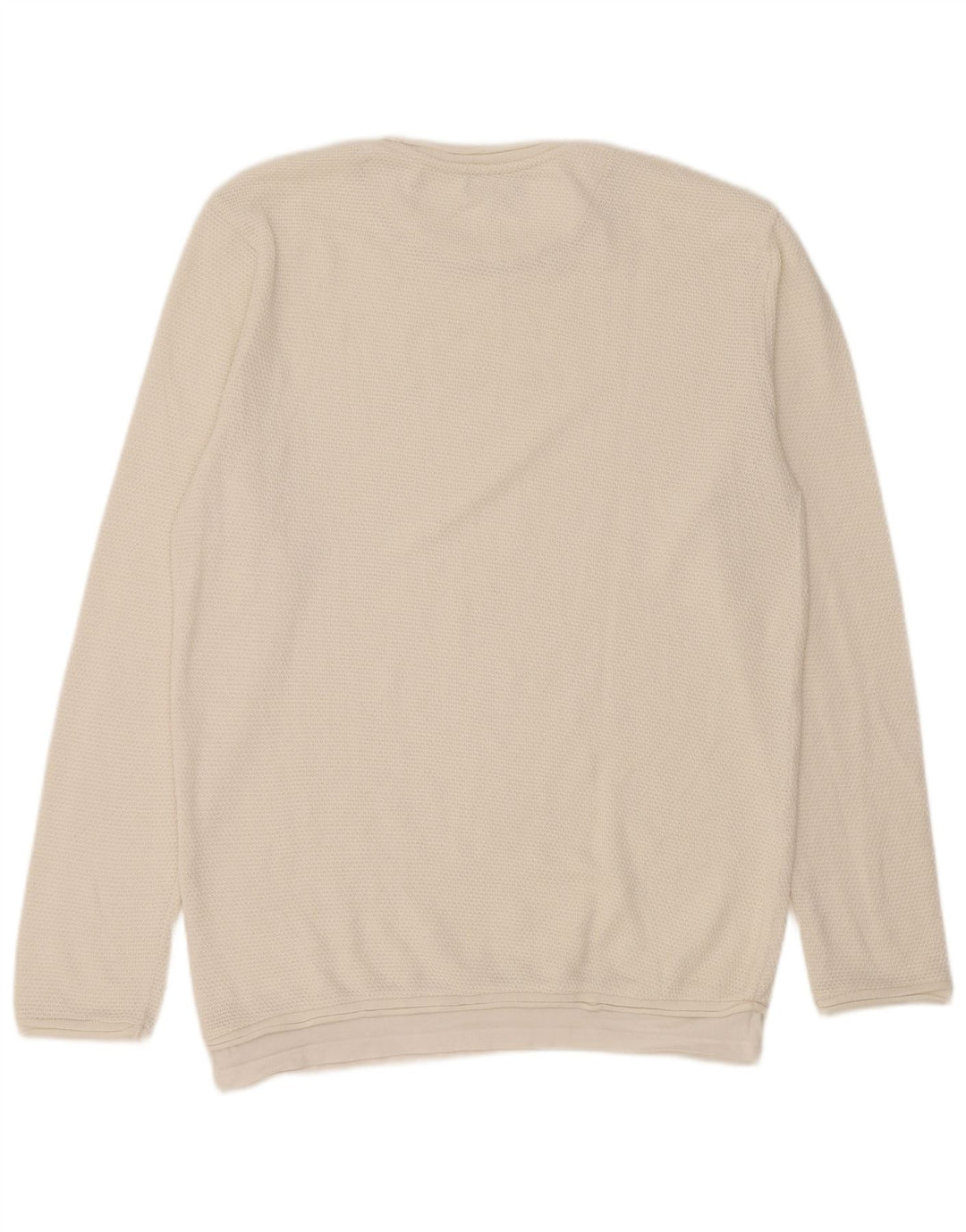 Zara Herren-Pullover mit Rundhalsausschnitt, Größe L, Weiß