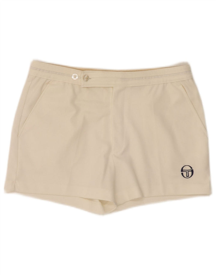 Sergio Tacchini Herren Chinoshorts IT 48 Medium W30 Weiß Polyester
