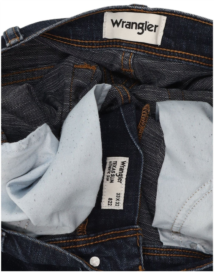 Wrangler Herren Texas Slim Jeans W33 L32 Blau