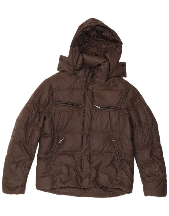 Brema Herren-Jacke mit Kapuze, gepolstert, IT 52 XL, braunes Nylon