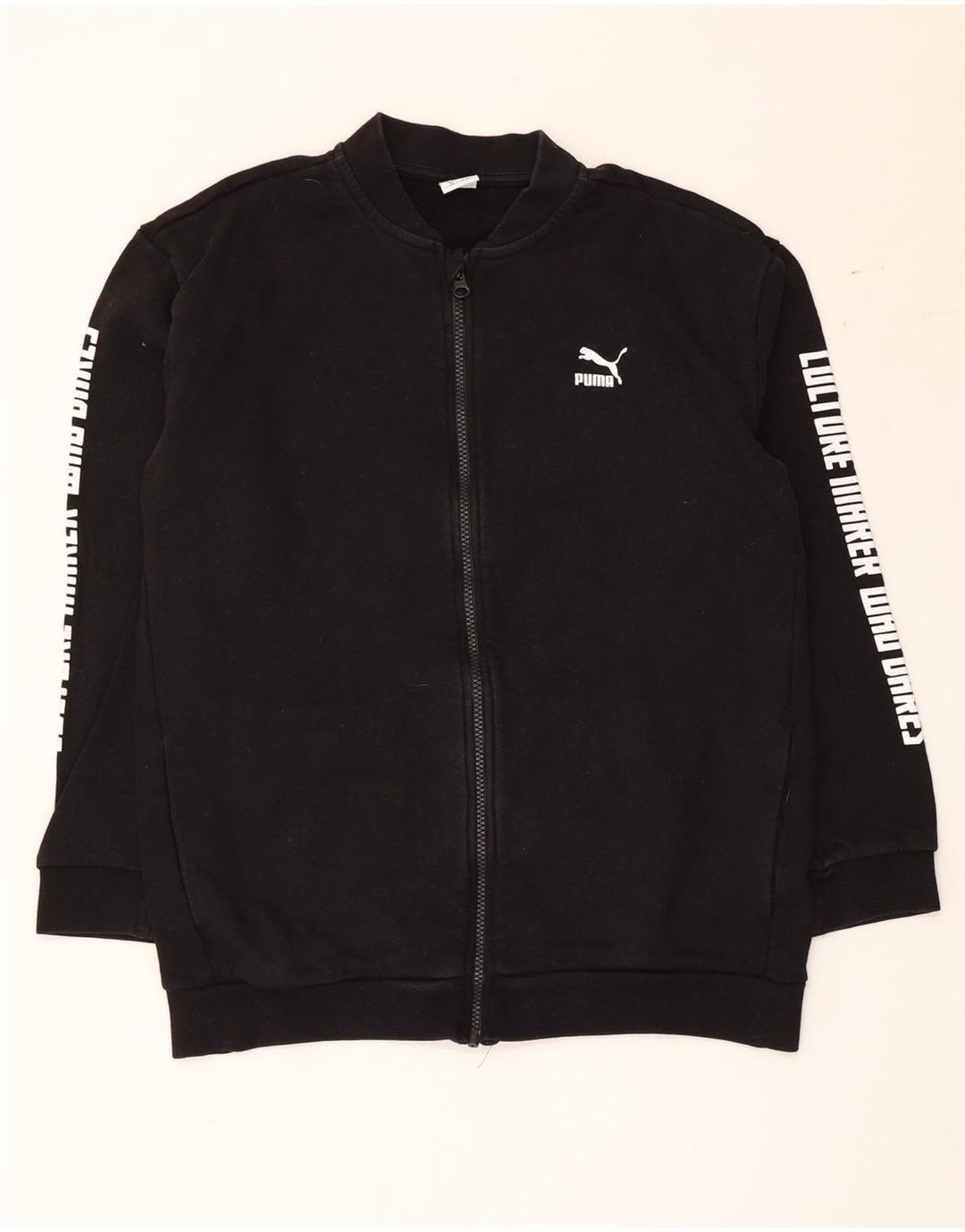 Puma Jungen Grafik-Trainingsanzug-Top-Jacke, 13–14 Jahre, schwarze Baumwolle