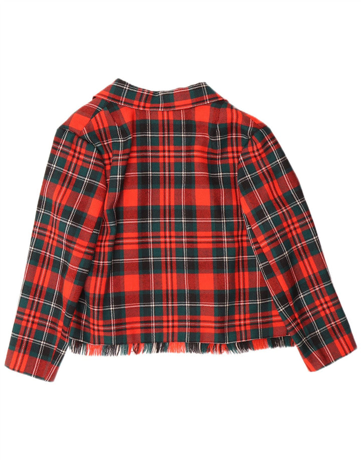 VINTAGE Damen 2-teiliges Rockset EU 42 Groß W28 L23 Rot karierte Wolle