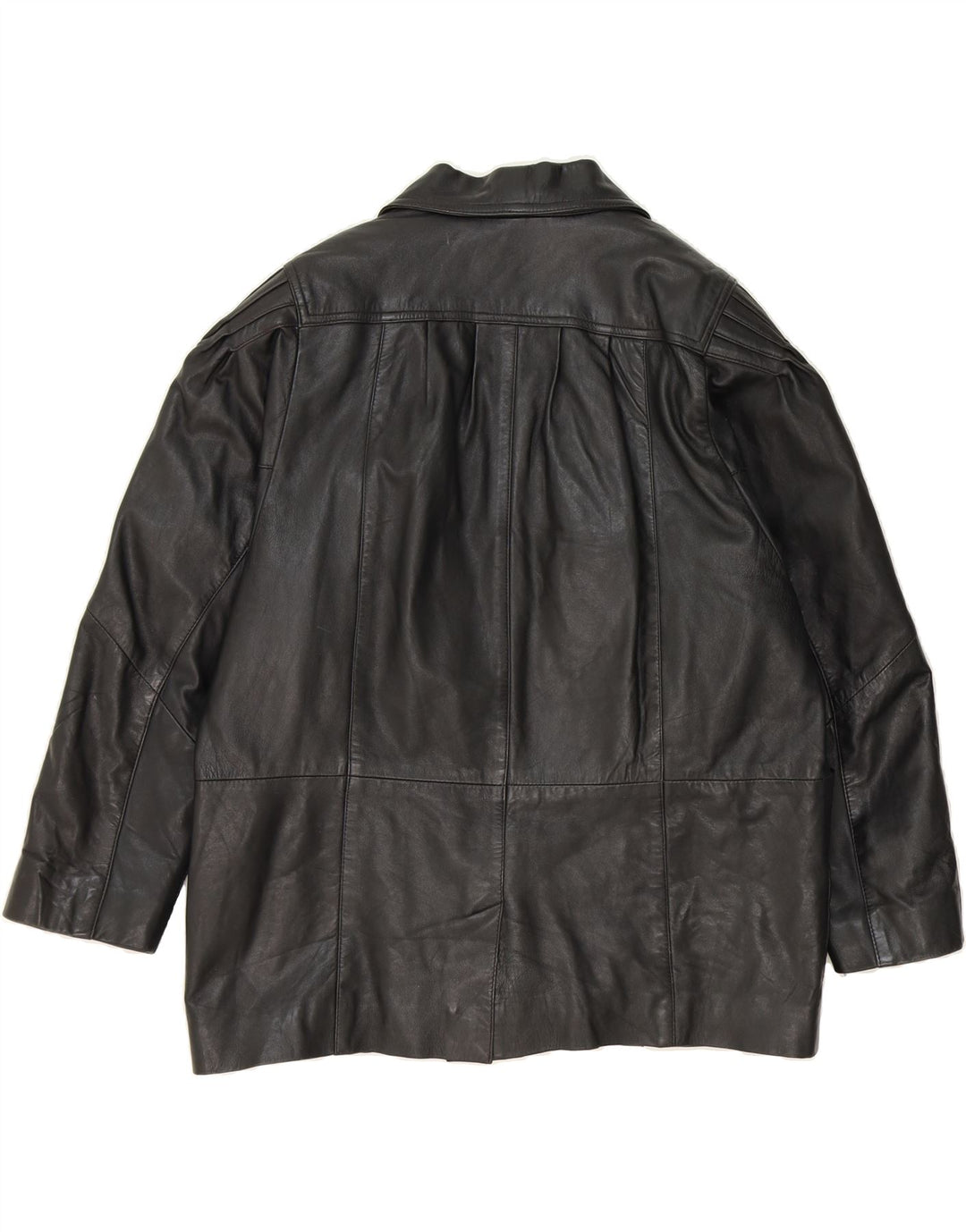 VINTAGE Womens Leather Jacket UK 14 Medium Black Leather Vintage Vintage and Second-Hand Vintage from Messina Hembry 