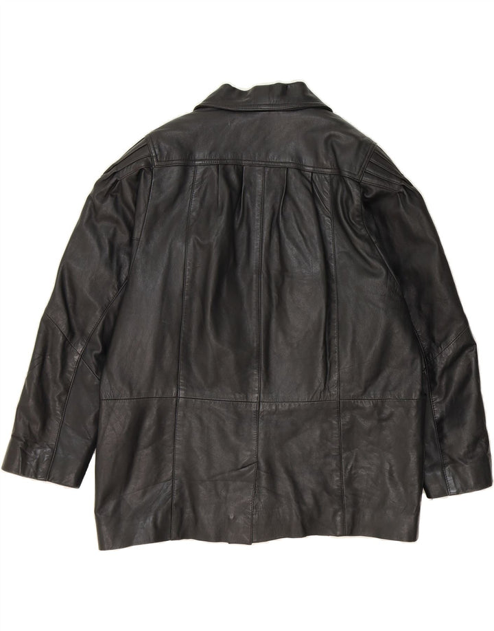 VINTAGE Womens Leather Jacket UK 14 Medium Black Leather Vintage Vintage and Second-Hand Vintage from Messina Hembry 