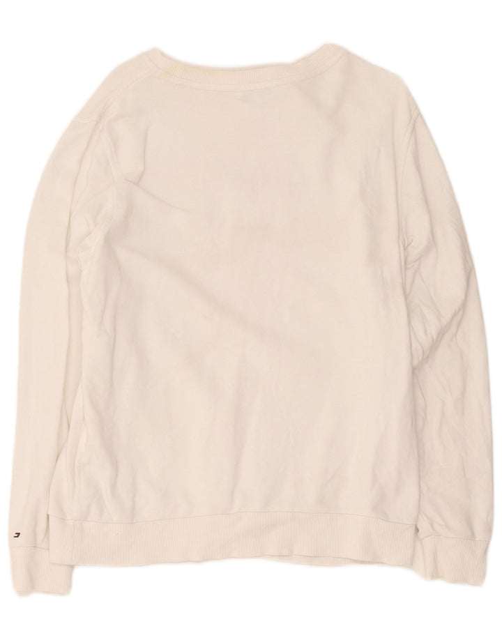Tommy Hilfiger Damen-Sweatshirt mit Grafik, übergroß, Gr. 10, Größe S, Weiß