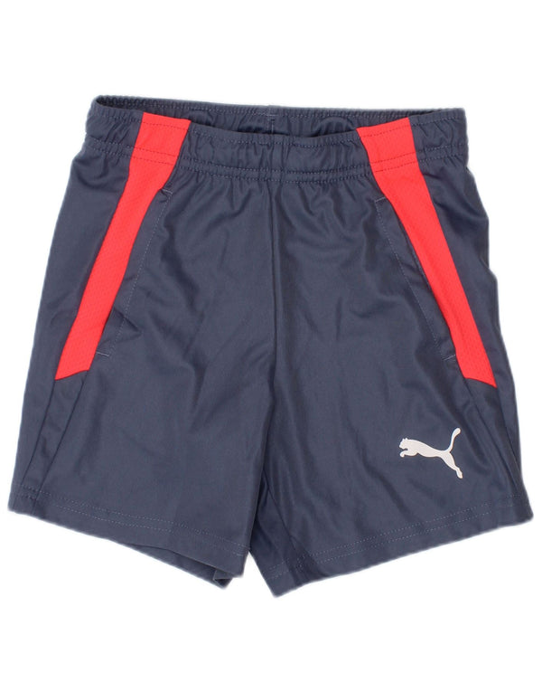 Puma Sportshorts für Jungen, 5–6 Jahre, Marineblau, Farbblock-Polyester