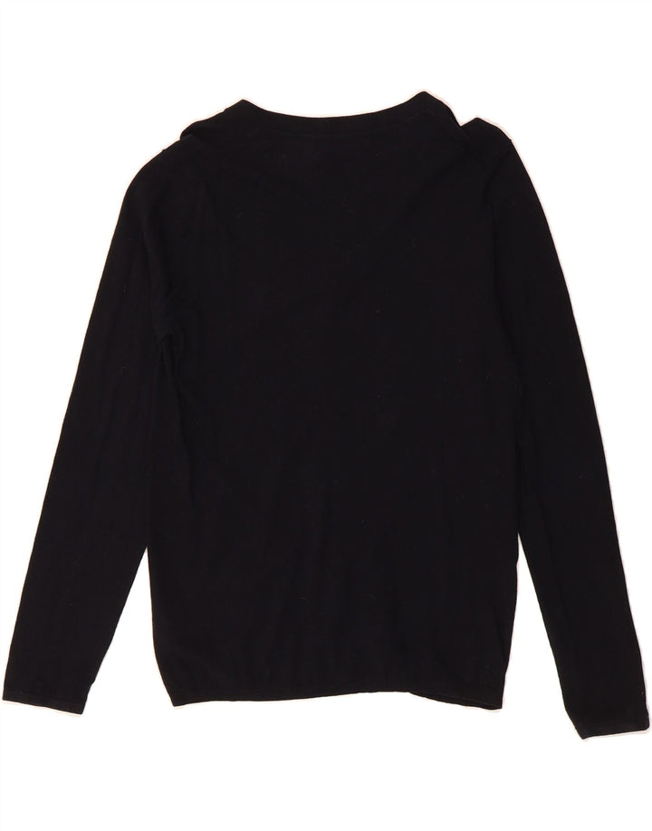 REISS Mens Cardigan Sweater Small Navy Blue Cotton Vintage Reiss and Second-Hand Reiss from Messina Hembry 