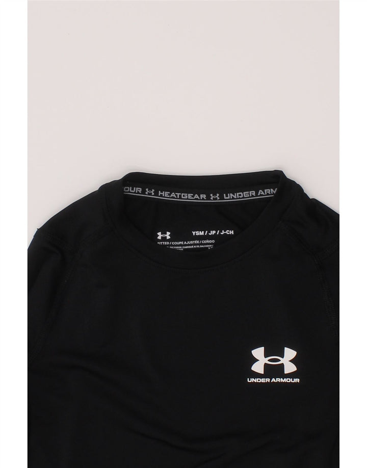 Under Armour Jungen-Oberteil, langärmlig, 6–7 Jahre, Größe S, Schwarz