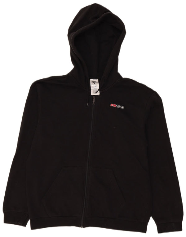 Reebok Herren-Kapuzenpullover mit Reißverschluss, mittelschwarz, Baumwolle