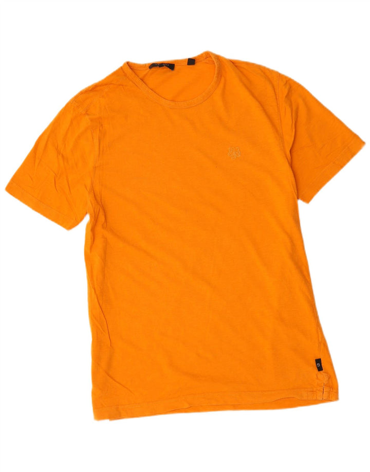 Ted Baker Herren T-Shirt Top Größe 3 Mittelorange Baumwolle