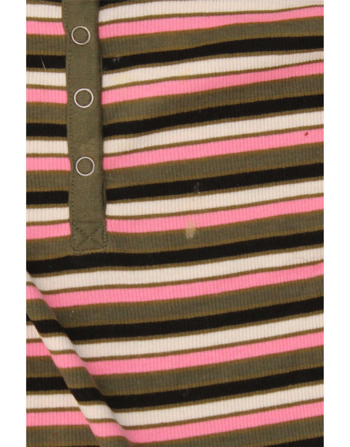 Marks & Spencer Damen Top Langarm UK 10 Small Mehrfarbig gestreift