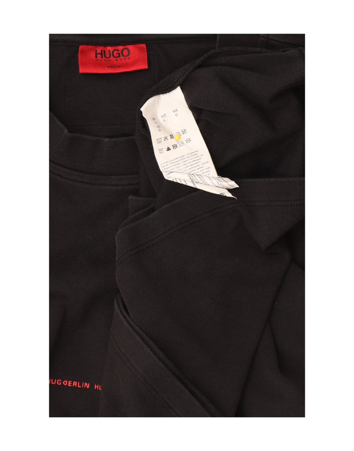 Hugo Boss Herren-T-Shirt mit Grafik, groß, aus schwarzer Baumwolle