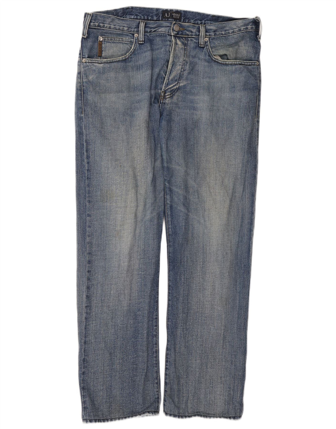 Armani Herren Straight Jeans W36 L34 Blaue Baumwolle