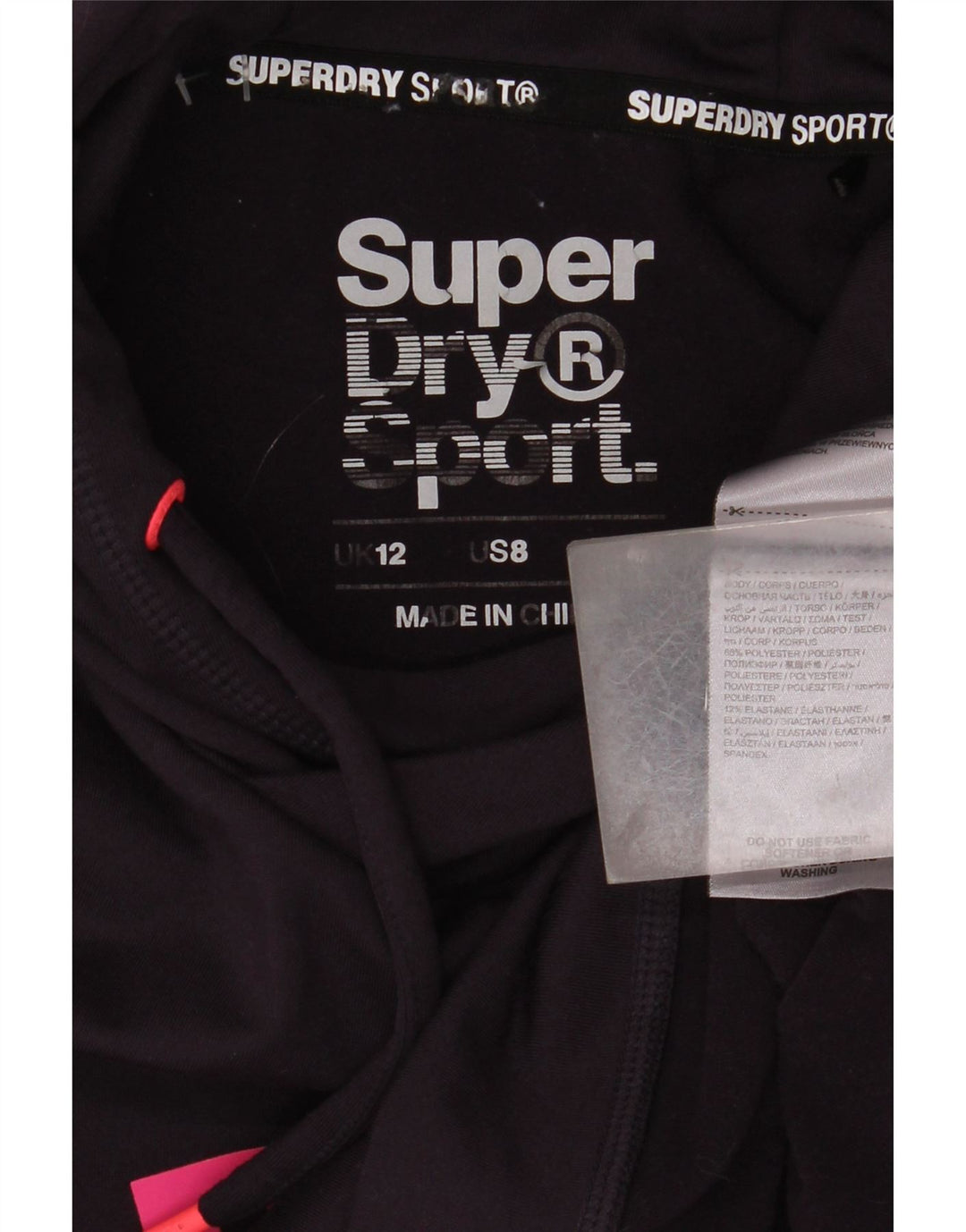 Superdry Damen-Kapuzenpullover mit Grafik, UK 12, Mittelviolett, Polyester