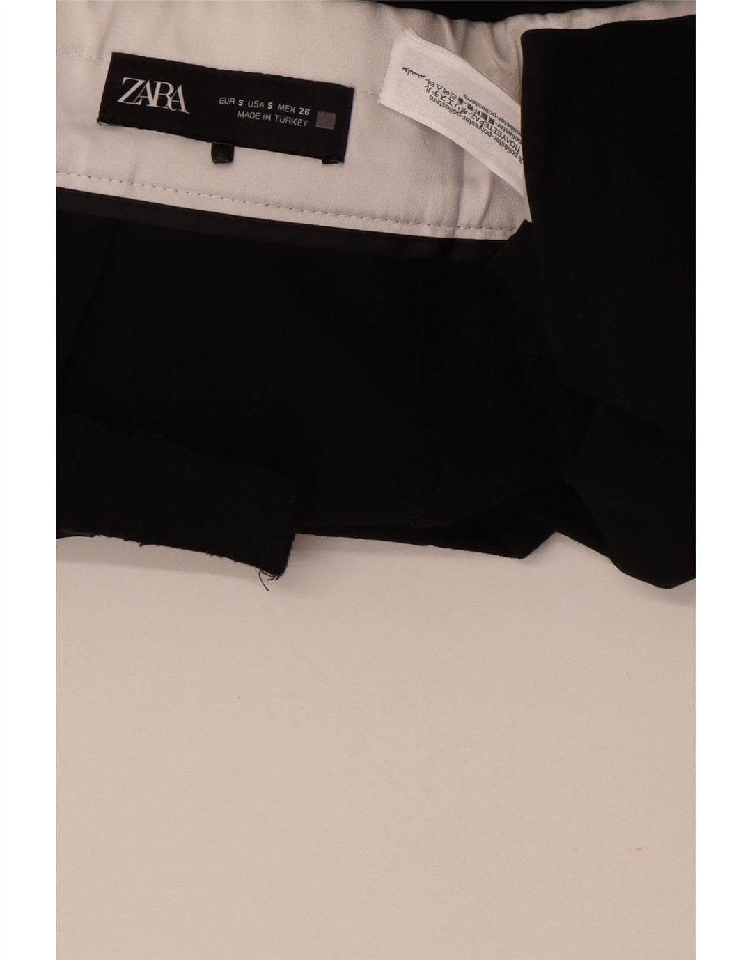 Zara Damen Chino-Hose mit Pegged, Größe S, W26, L30, Schwarz, Polyester