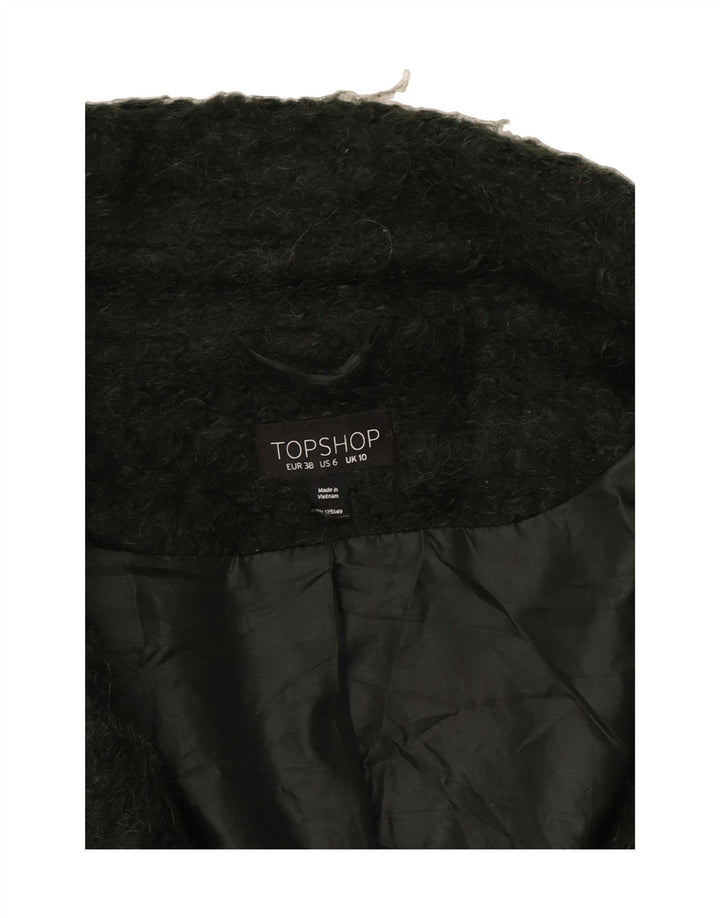 TOPSHOP Womens Knit Overcoat UK 10 Small Green Acrylic Vintage Topshop and Second-Hand Topshop from Messina Hembry 