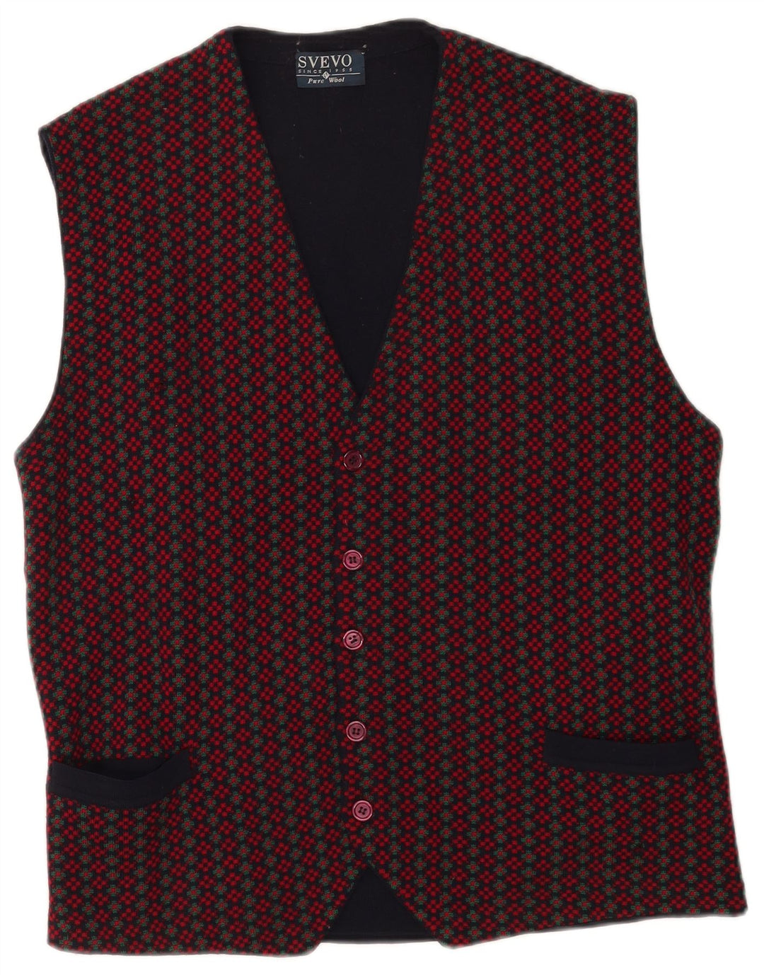 Svevo Herren-Strickweste XL, marineblau, geometrische Wolle