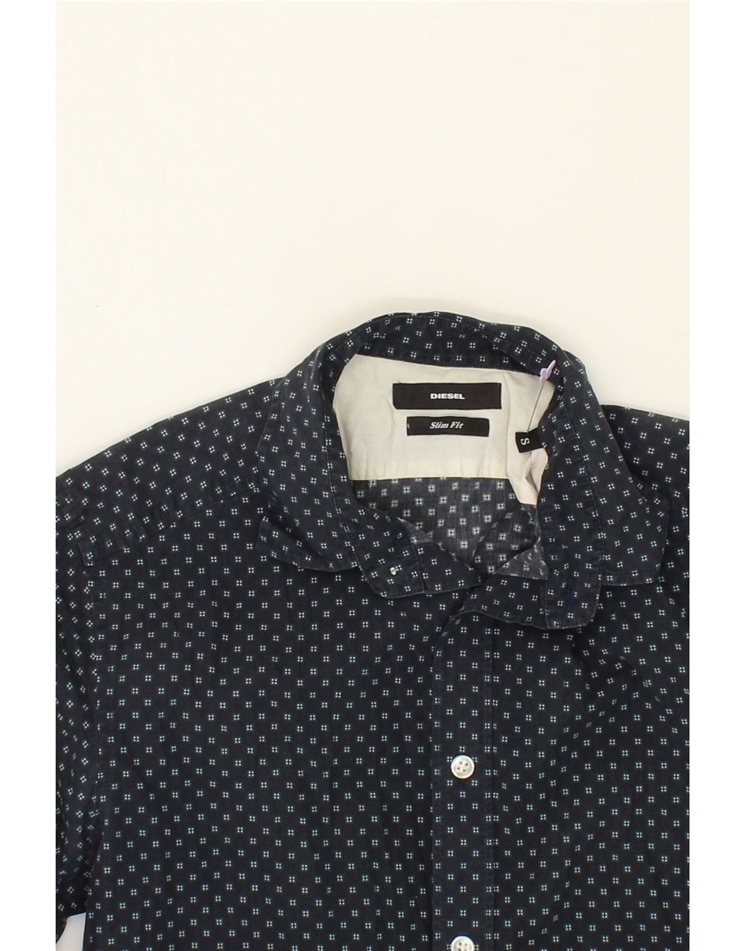 DIESEL Mens Slim Fit Shirt Small Black Spotted Cotton Vintage Diesel and Second-Hand Diesel from Messina Hembry 