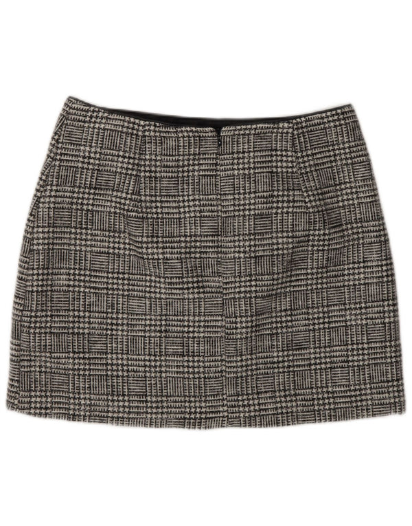 Oasis Damen Minirock UK 14 Large W32 Grauer Hahnentritt