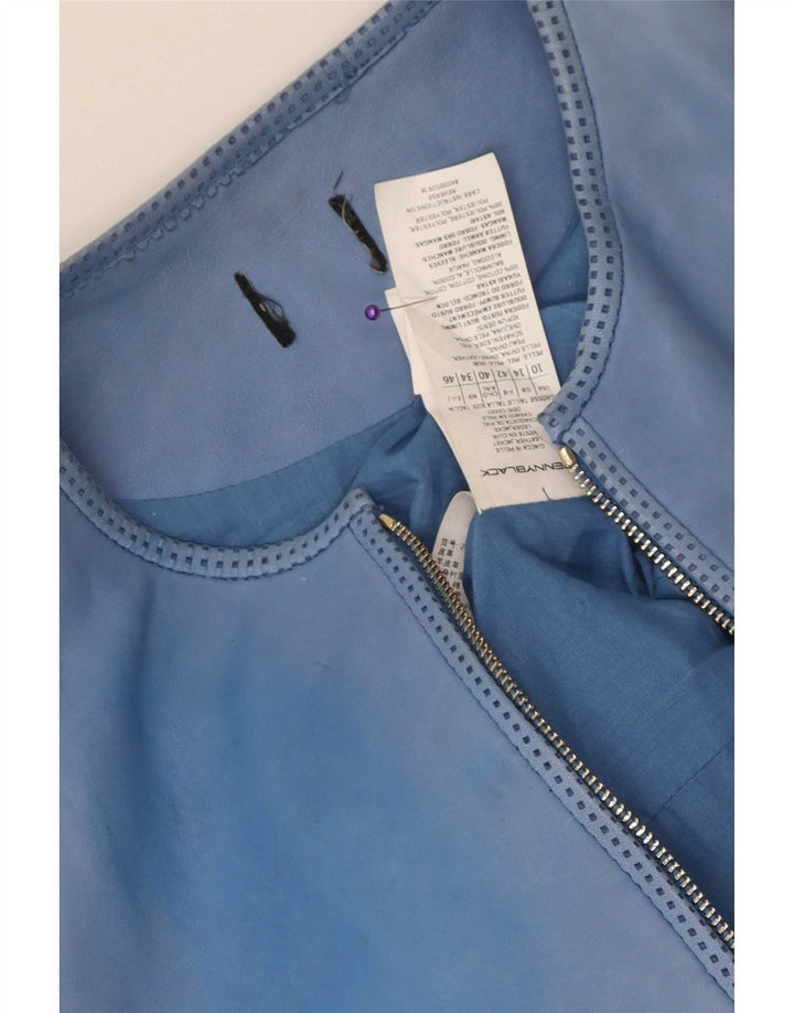 Penny Black Damen Leder Bomberjacke UK 14 Großes blaues Leder