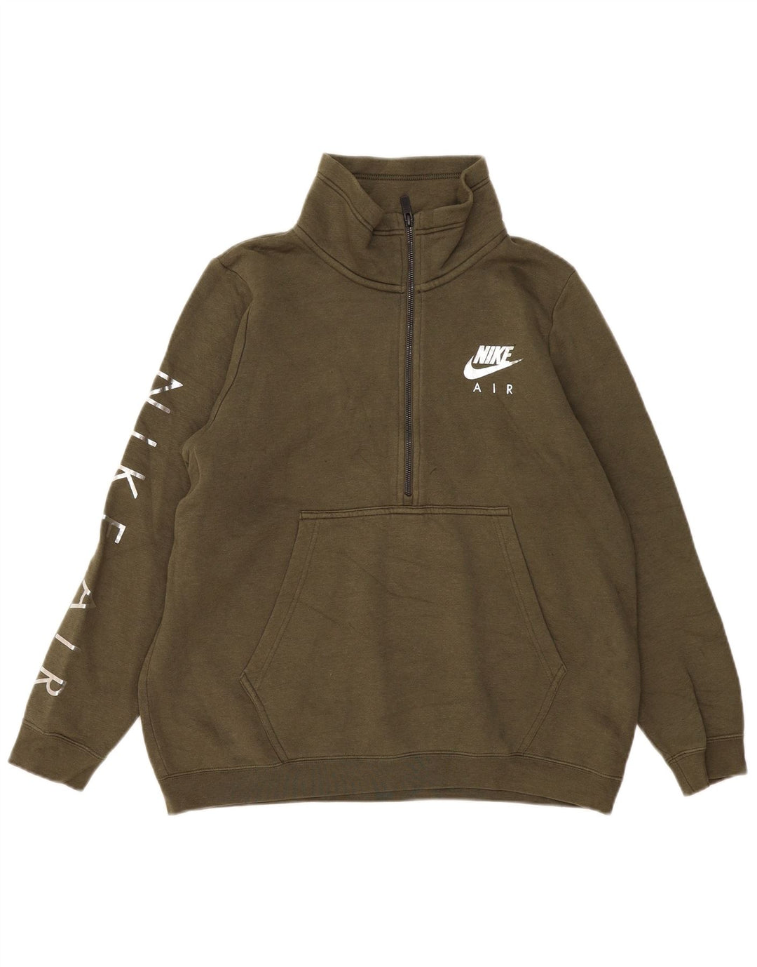 Nike Damen-Sweatshirt in Übergröße mit Grafik und Reißverschluss am Hals, Gr. 16, Khaki