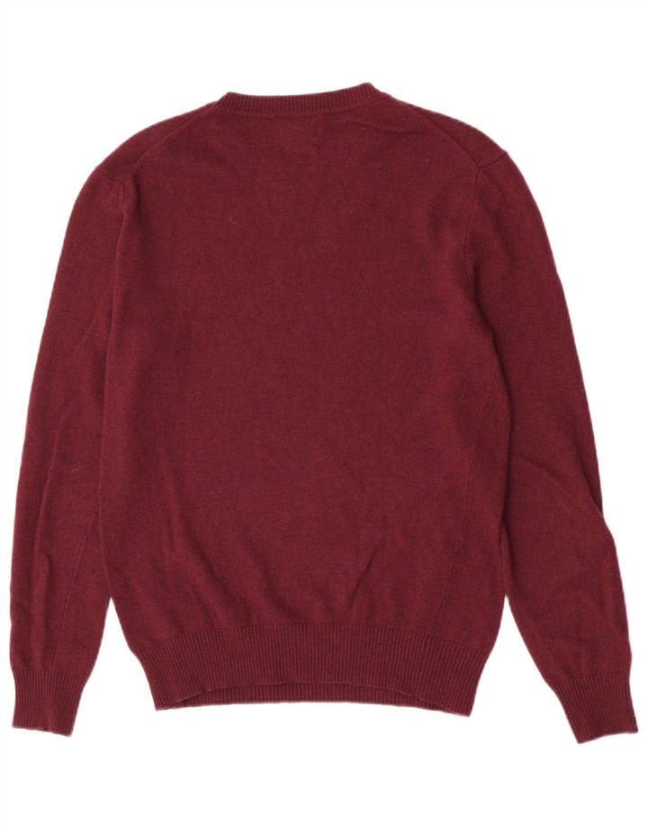 Sisley Herren-Pullover mit Rundhalsausschnitt, mittleres Burgunderrot, Polyamid