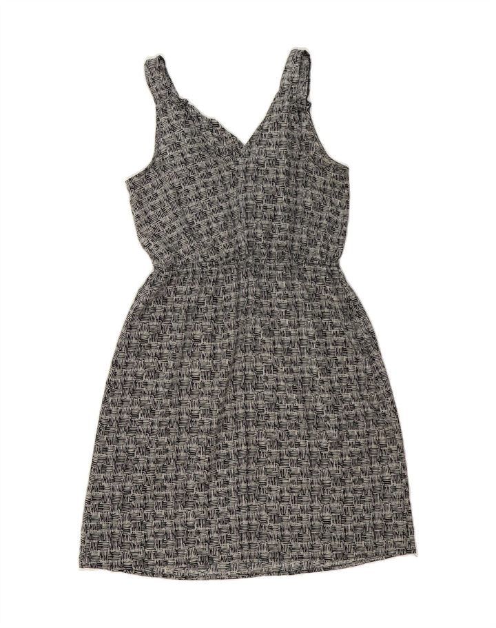 MOSSIMO Womens Sleeveless A-Line Dress UK 10 Small Navy Blue Patchwork Vintage Mossimo and Second-Hand Mossimo from Messina Hembry 